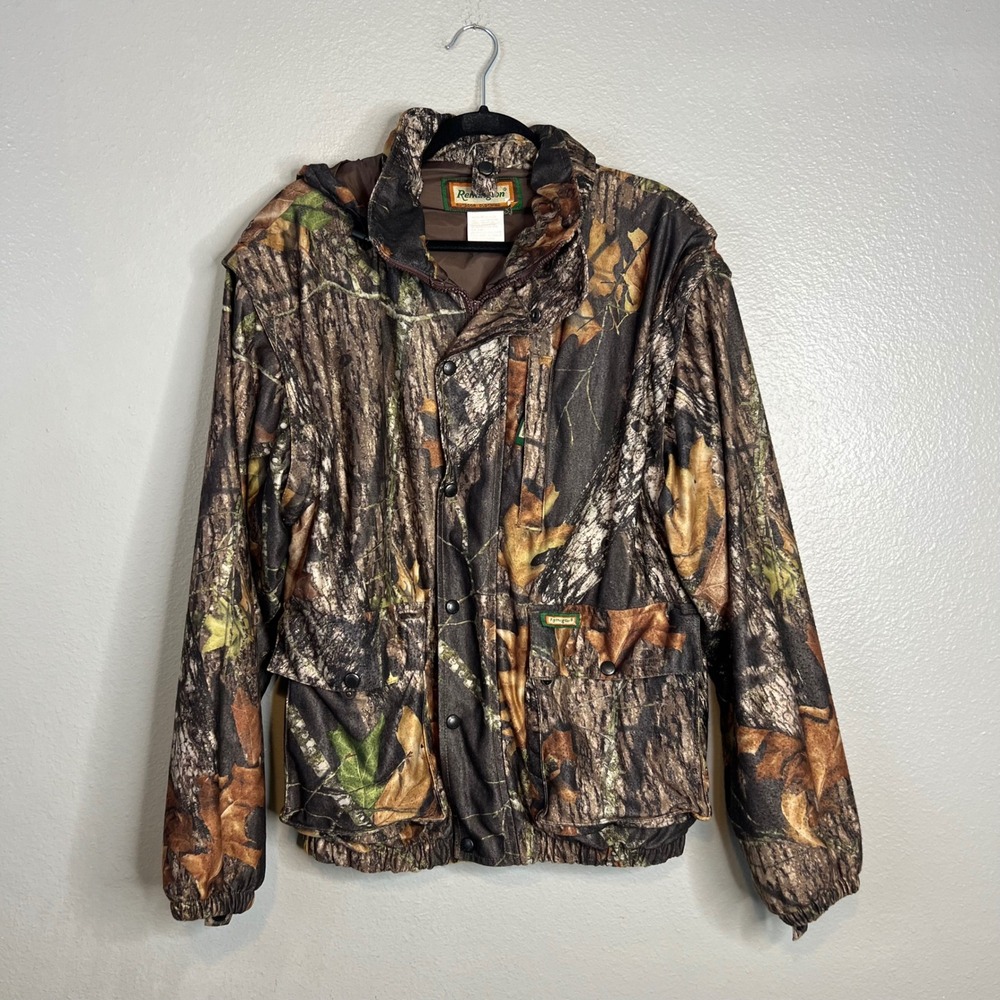 Remington Mossy Oak Break Up Camo Jacket Mens Sz M Hunting Hooded Utility Coat
